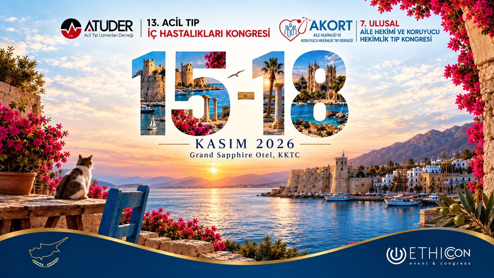 15.11.2026 tarihinde Aile Hekimleri ve Acil Tıp Uzmanları 13. kez Kıbrıs'ta AKORT ve ATUDER Dernekleri işbirliği ile TÜBİKON Kongresi çatısı altında buluşuyor başlıklı programımız Öğlen Öğren TV ekranlarından canlı yayınlanacaktır